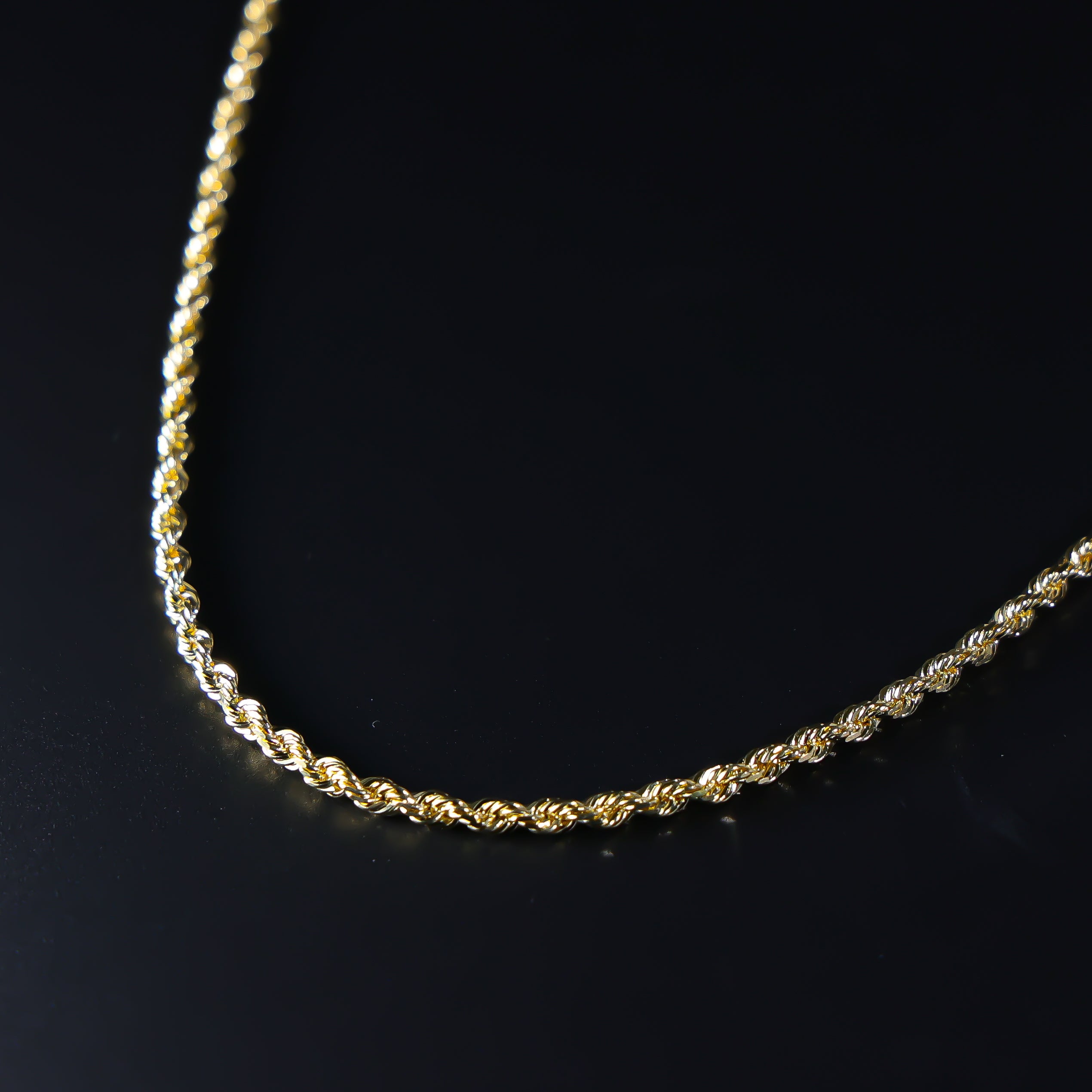 Gold Diamond Cut 3mm Solid Rope Chain Model-0387 - Charlie & Co. Jewelry
