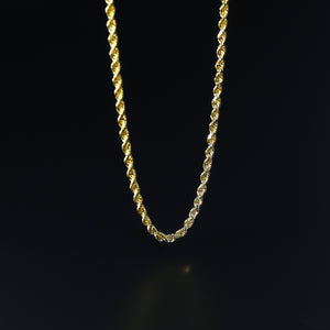 Gold Diamond Cut 2.5mm Solid Rope Chain Model-0388 - Charlie & Co. Jewelry