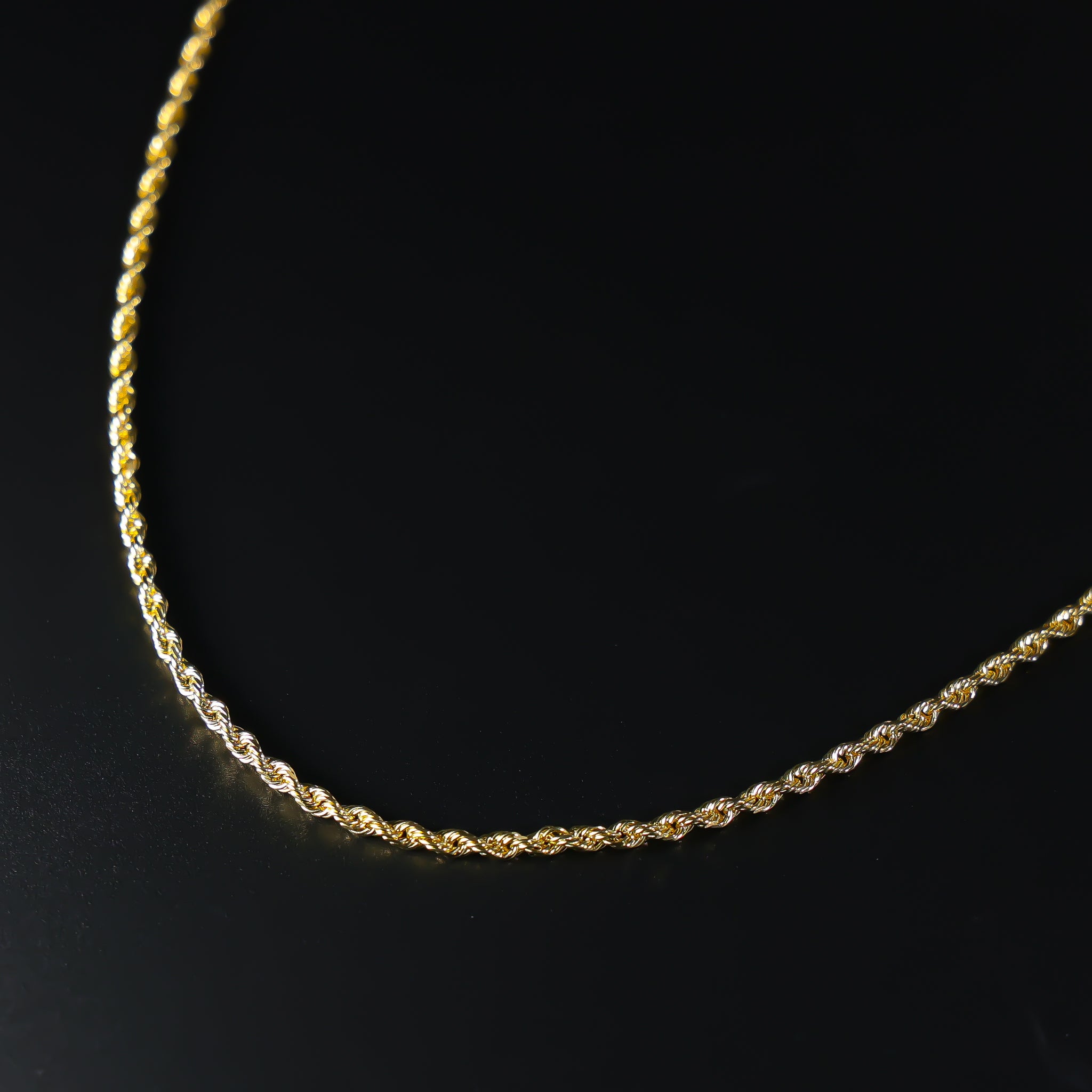 Gold Diamond Cut 2.5mm Solid Rope Chain Model-0388 - Charlie & Co. Jewelry