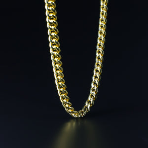 Gold 5.7mm Hollow Miami Cuban Chain Model-0541 - Charlie & Co. Jewelry