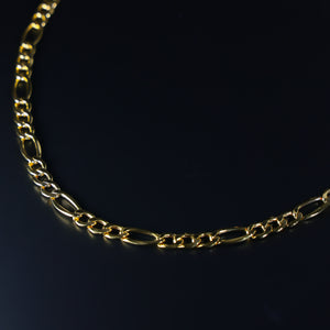 Gold 7.2mm Hollow Figaro Chain Model-0410 - Charlie & Co. Jewelry