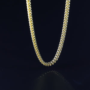 Gold 2.7mm Hollow Square Franco Chain Model-0535 - Charlie & Co. Jewelry