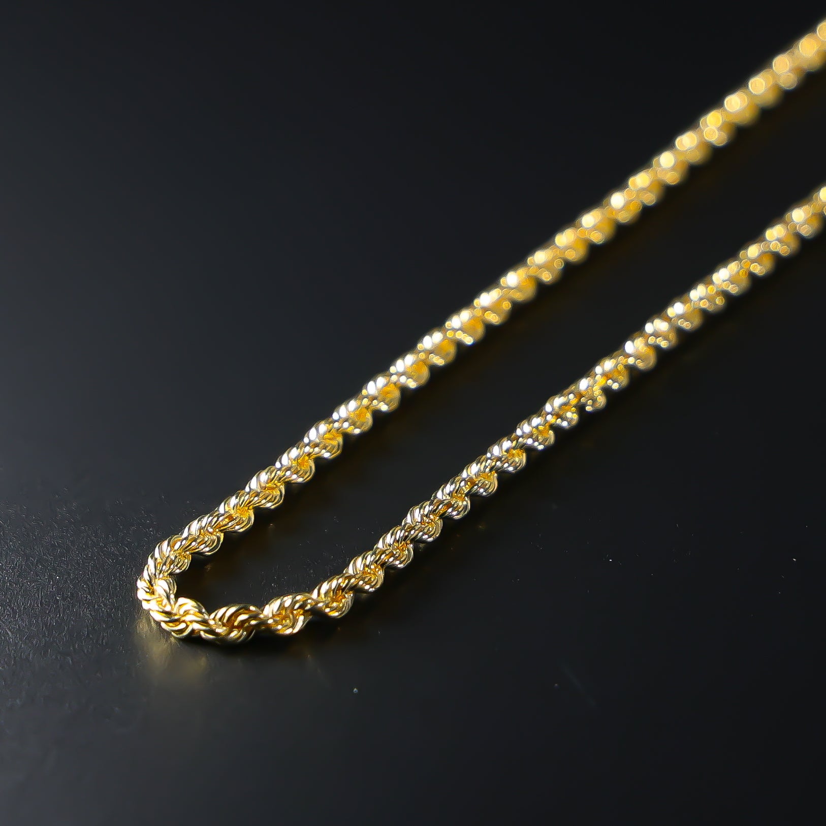 Gold 3mm Hollow Rope Chain Model-0435 - Charlie & Co. Jewelry