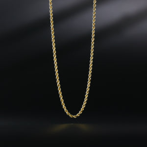 Gold 2.5mm Hollow Rope Chain Model-0436 - Charlie & Co. Jewelry
