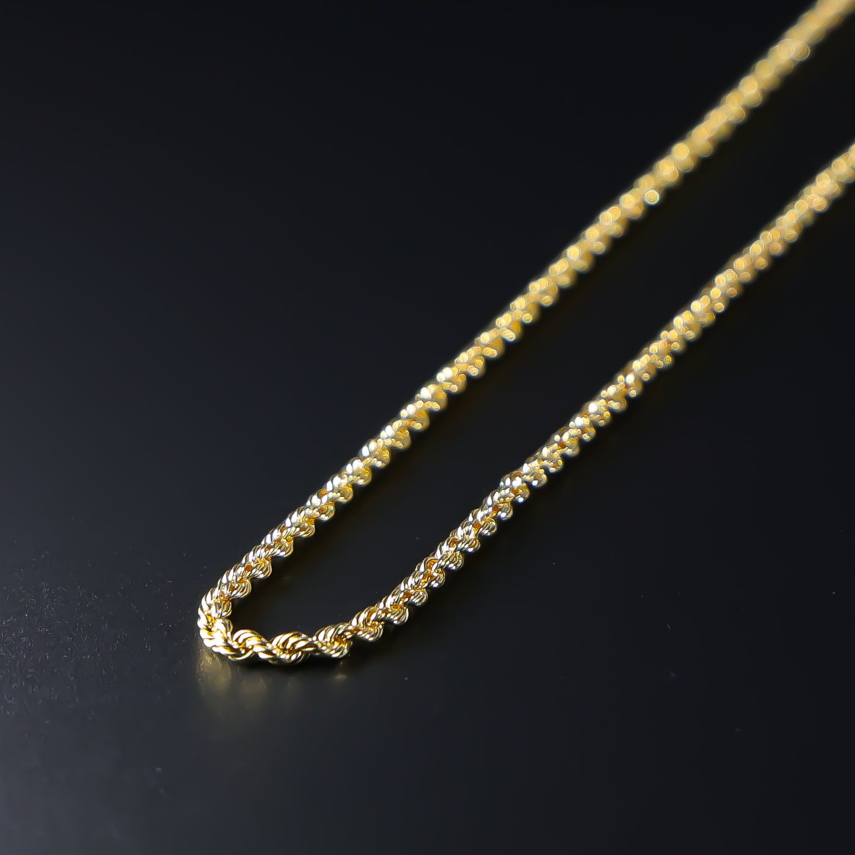 Gold 2.5mm Hollow Rope Chain Model-0436 - Charlie & Co. Jewelry