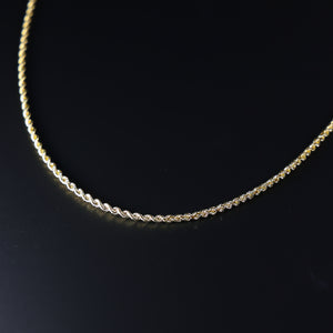 Gold 2.5mm Hollow Rope Chain Model-0436 - Charlie & Co. Jewelry