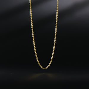 Gold 1.8mm Hollow Rope Chain Model-0437 - Charlie & Co. Jewelry