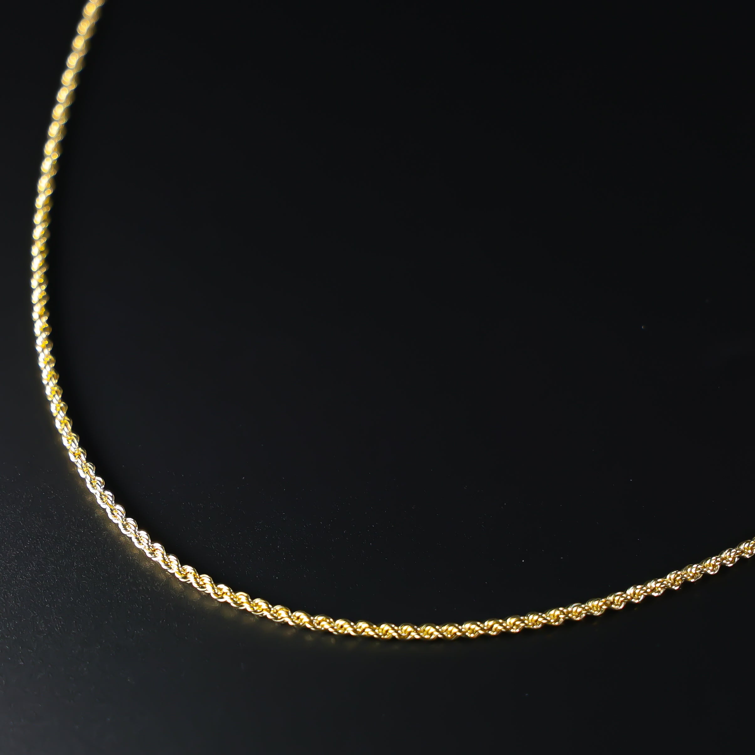 Gold 1.8mm Hollow Rope Chain Model-0437 - Charlie & Co. Jewelry