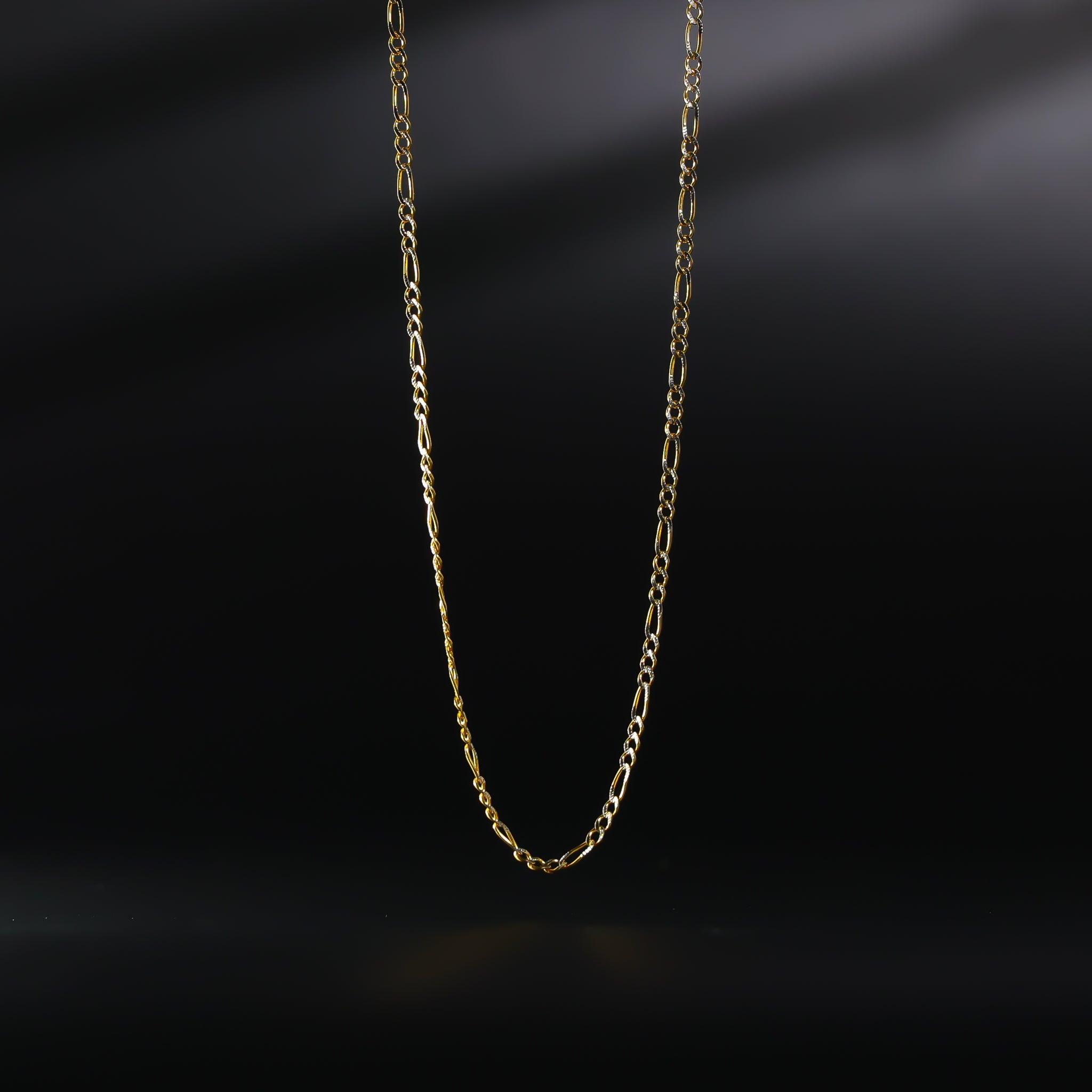 Gold 2.1MM Diamond Cut Figaro Chain Model-0123 - Charlie & Co. Jewelry