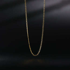 Gold 2.1MM Diamond Cut Figaro Chain Model-0123 - Charlie & Co. Jewelry