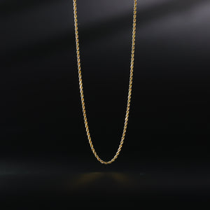 Gold Diamond Cut 1.5mm Solid Rope Chain Model-0390 - Charlie & Co. Jewelry