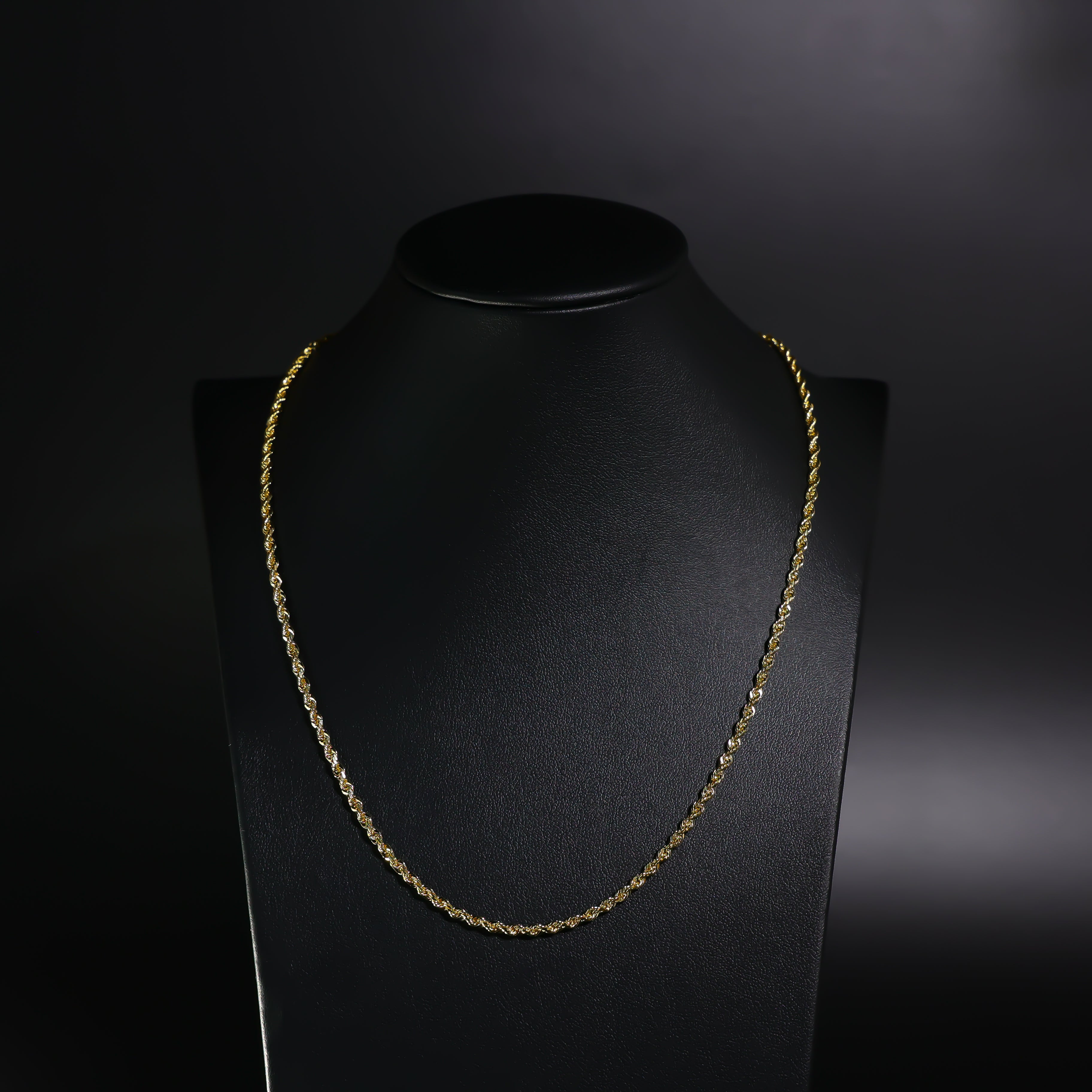 Gold Diamond Cut 3mm Solid Rope Chain Model-0387 - Charlie & Co. Jewelry