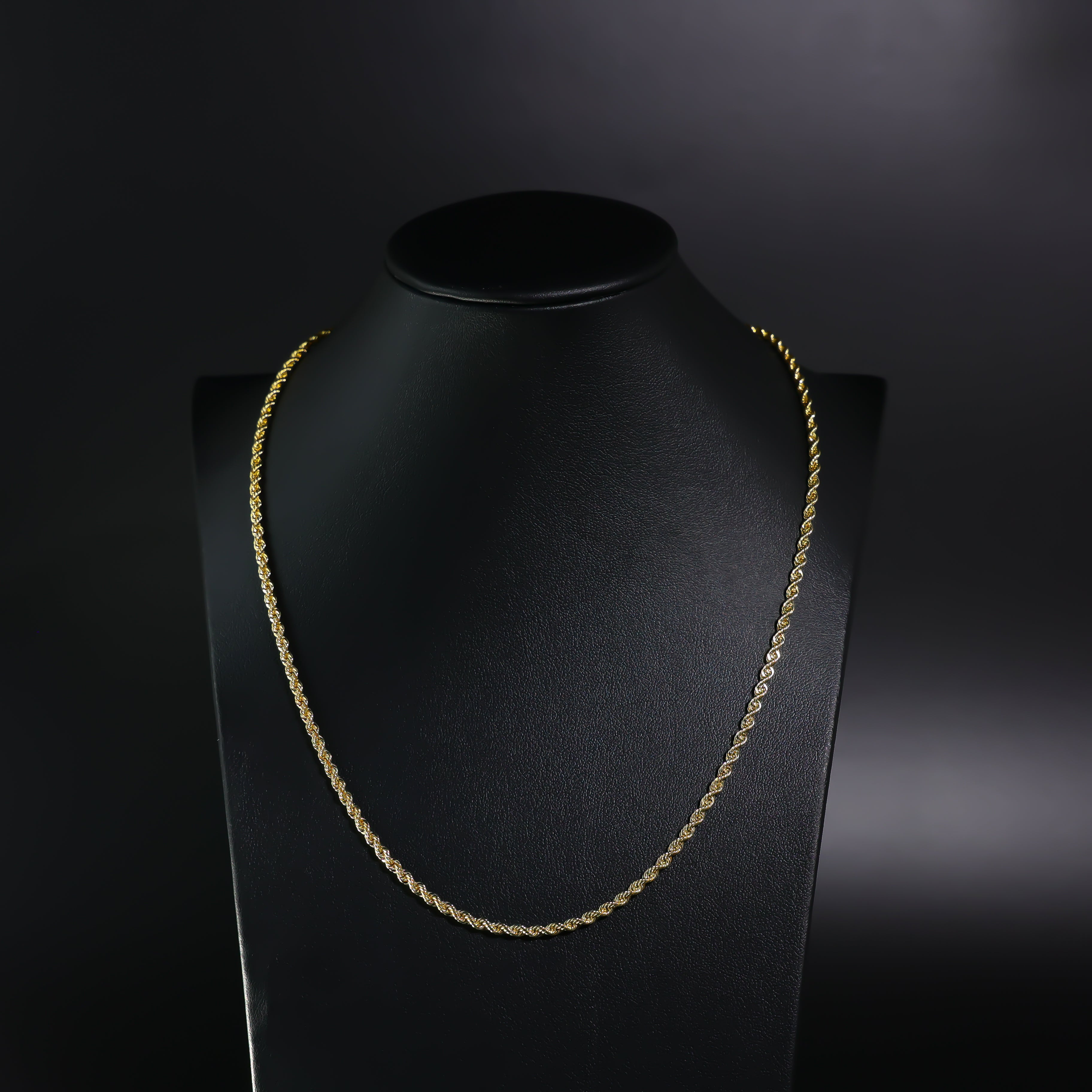 Gold 2.5mm Hollow Rope Chain Model-0436 - Charlie & Co. Jewelry