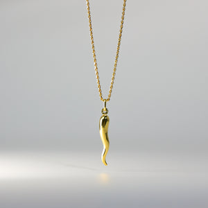 Cornicello Necklace - Men's 14k Gold Italian Horn Pendant