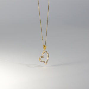 Gold Open Heart CZ Pendant Model-583 - Charlie & Co. Jewelry