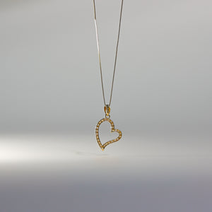 Gold Open Heart CZ Pendant Model-583 - Charlie & Co. Jewelry