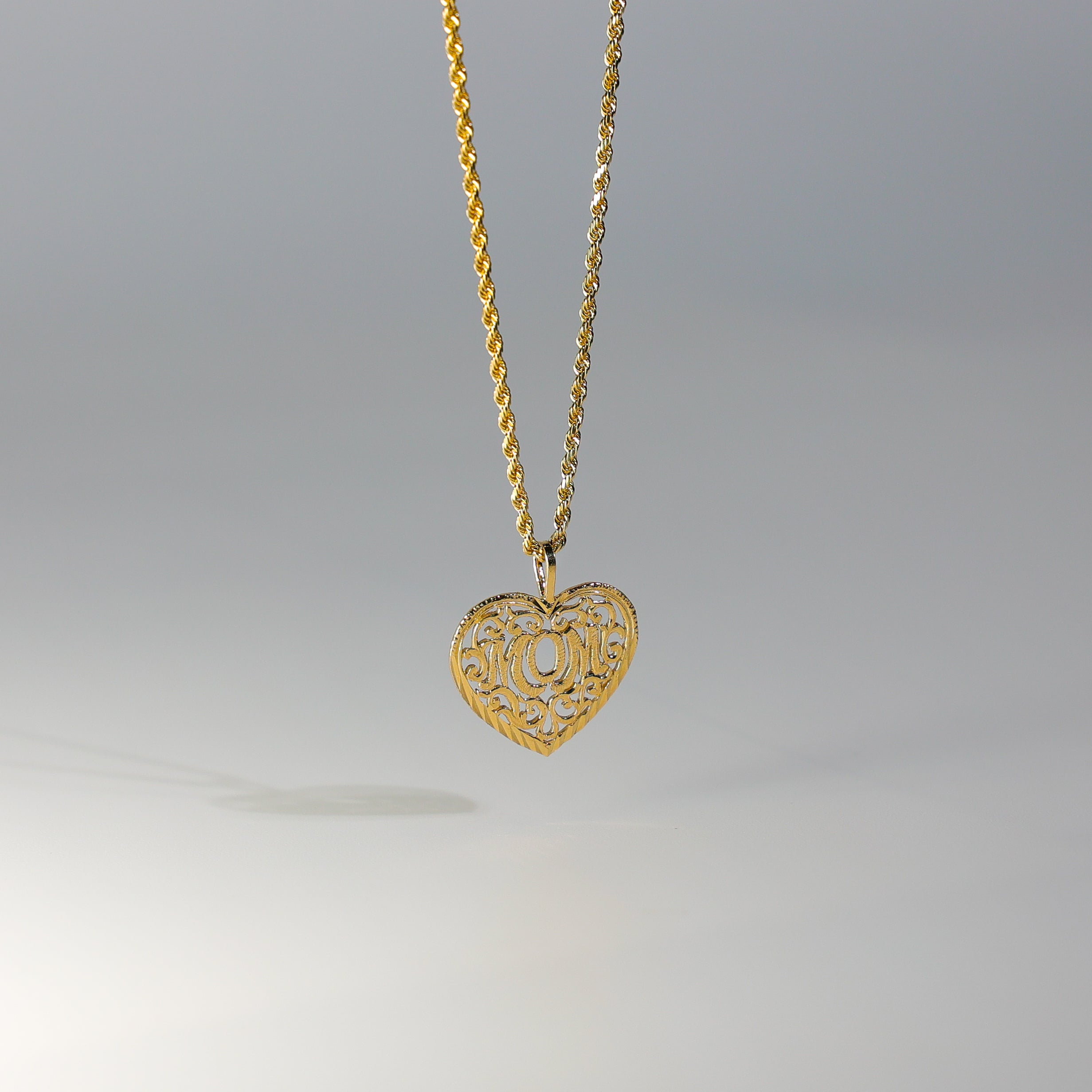 Gold Mom Heart Pendant Model-1831 - Charlie & Co. Jewelry