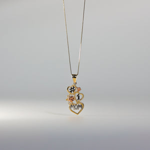 Gold #1 Mom Heart Pendant - Charlie & Co. Jewelry