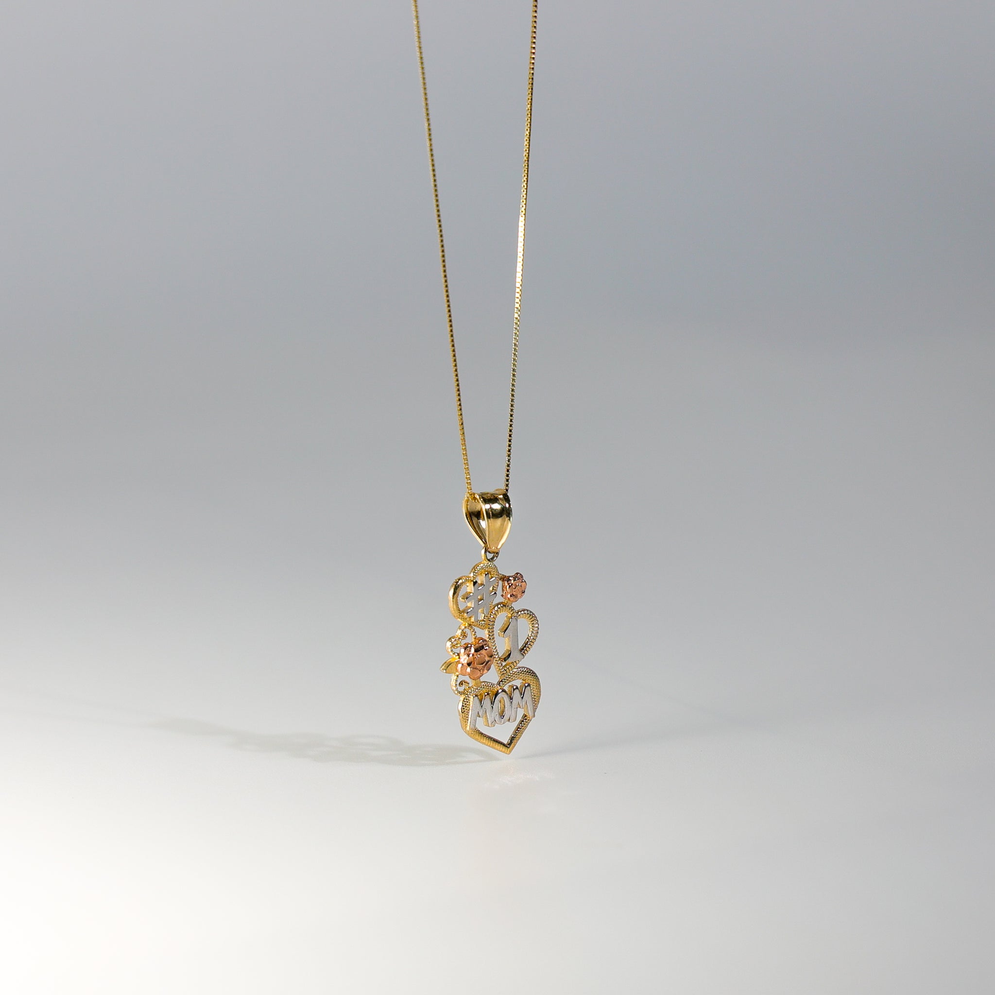 Gold #1 Mom Heart Pendant - Charlie & Co. Jewelry