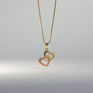 Gold Double Heart Pendant Model-437 - Charlie & Co. Jewelry