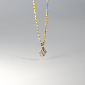 Gold Cubic Zirconia CZ Flower Pendant Model-693 - Charlie & Co. Jewelry