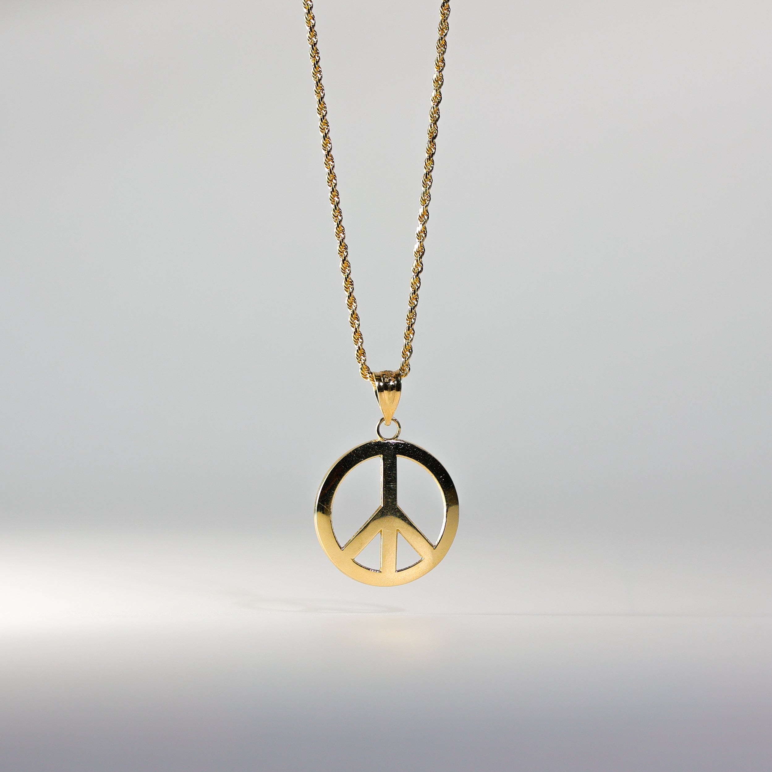 Gold Peace Sign Pendant Model-1736 - Charlie & Co. Jewelry