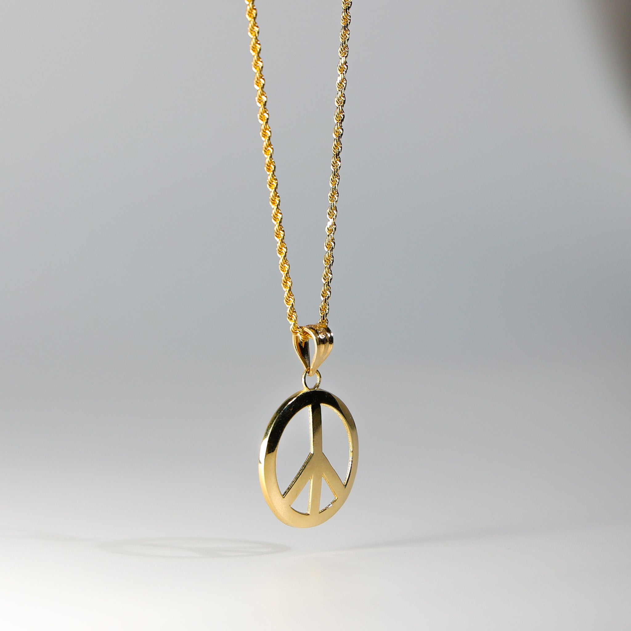 Gold Peace Sign Pendant Model-1736 - Charlie & Co. Jewelry