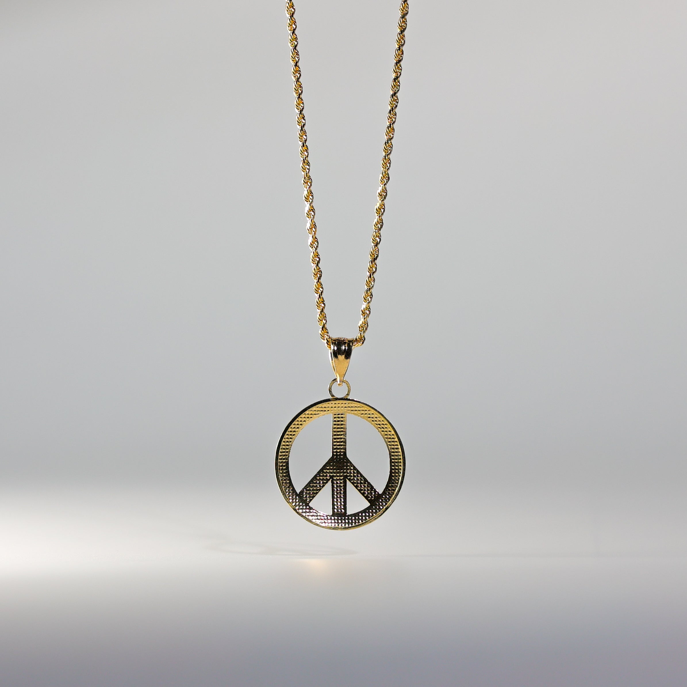 Gold Peace Sign Pendant Model-1736 - Charlie & Co. Jewelry