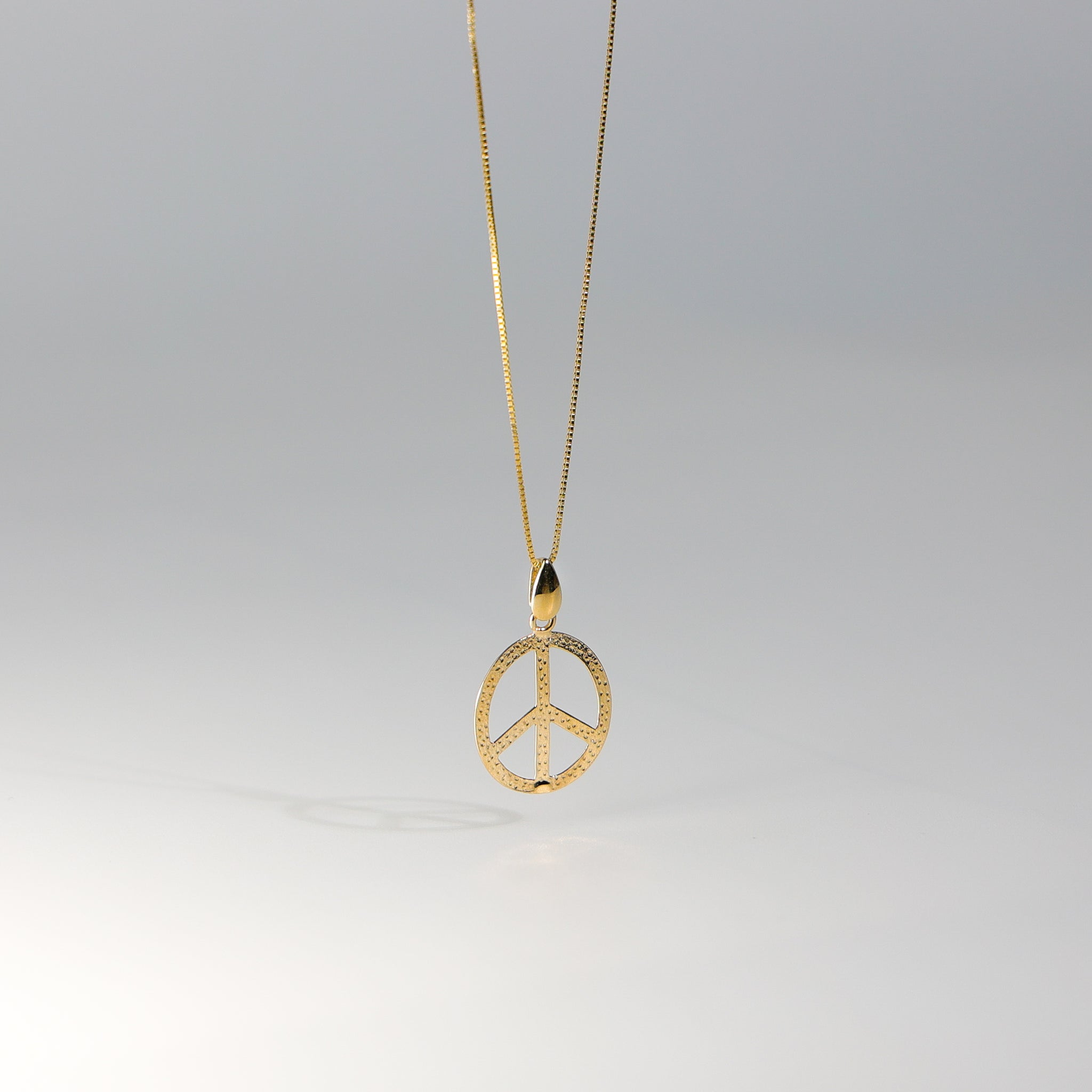 Gold Peace Sign Pendant Model-593 - Charlie & Co. Jewelry