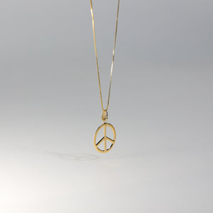 Gold Peace Sign Pendant Model-593 - Charlie & Co. Jewelry