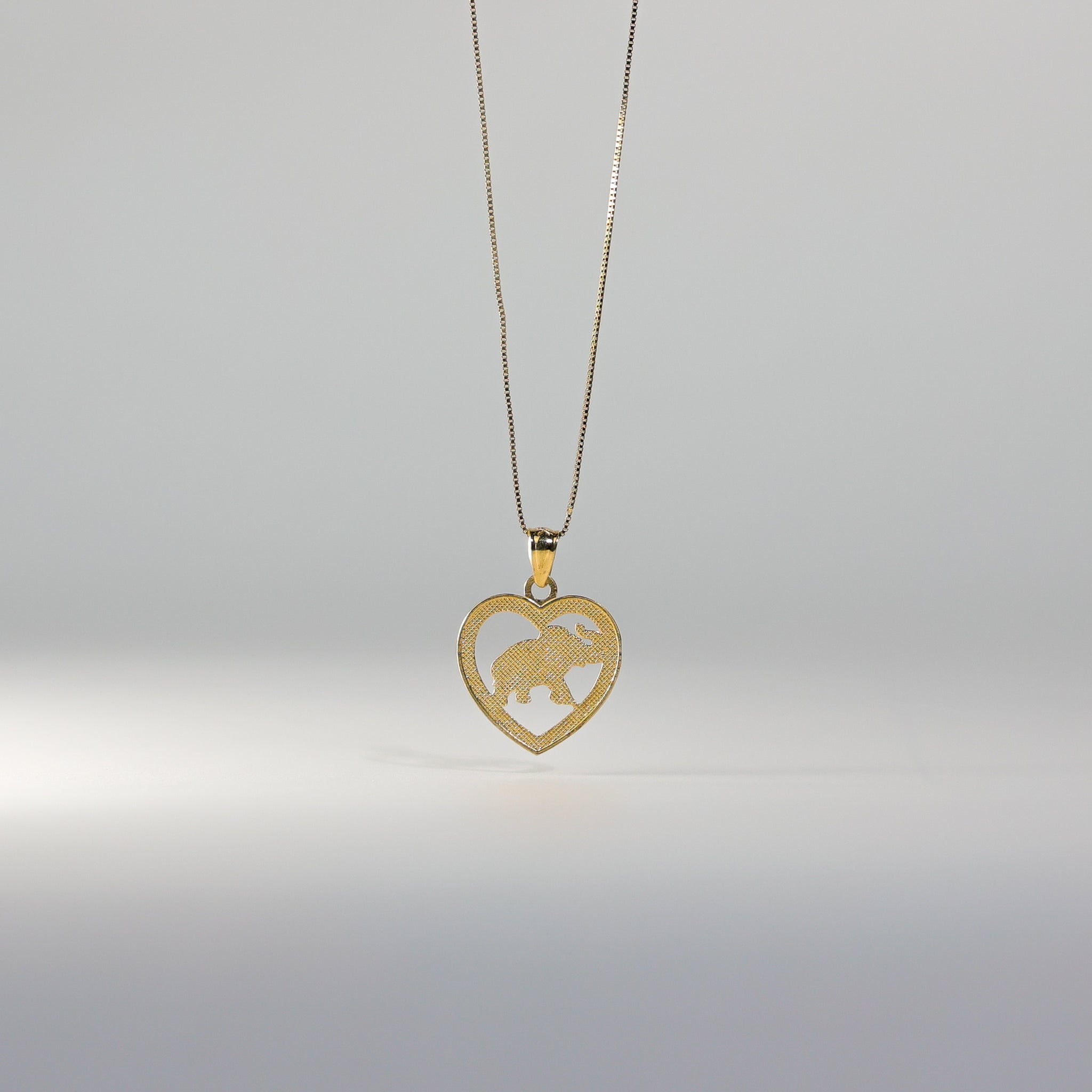 Gold Elephant Heart Pendant Model-1622 - Charlie & Co. Jewelry