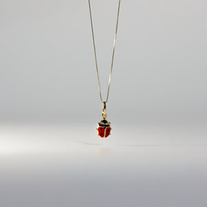 Gold Tiny Lady Bug Enamel Pendant Model-505 - Charlie & Co. Jewelry