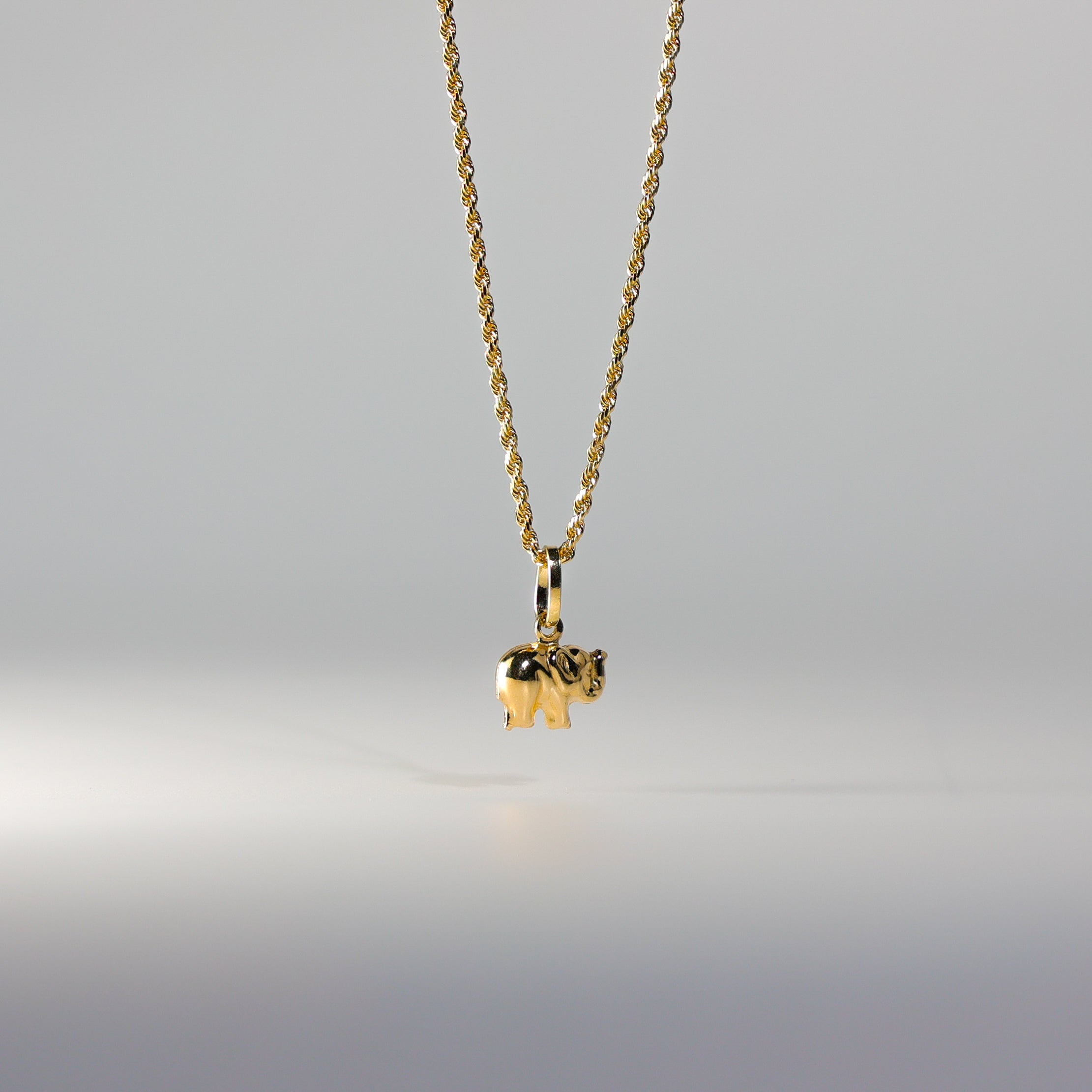 Gold Elephant Pendant Model-490 - Charlie & Co. Jewelry