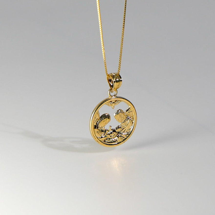 Gold Baptism Religious Pendant Model-243 - Charlie & Co. Jewelry