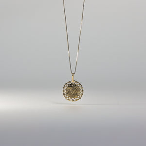 Gold Dainty Baptism Round Pendant Model-1446 - Charlie & Co. Jewelry