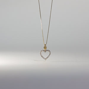 Gold Open Heart CZ Pendant Model-585 - Charlie & Co. Jewelry