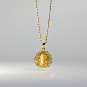 Gold Virgin Mary Stamp Religious Pendant Model-297 - Charlie & Co. Jewelry