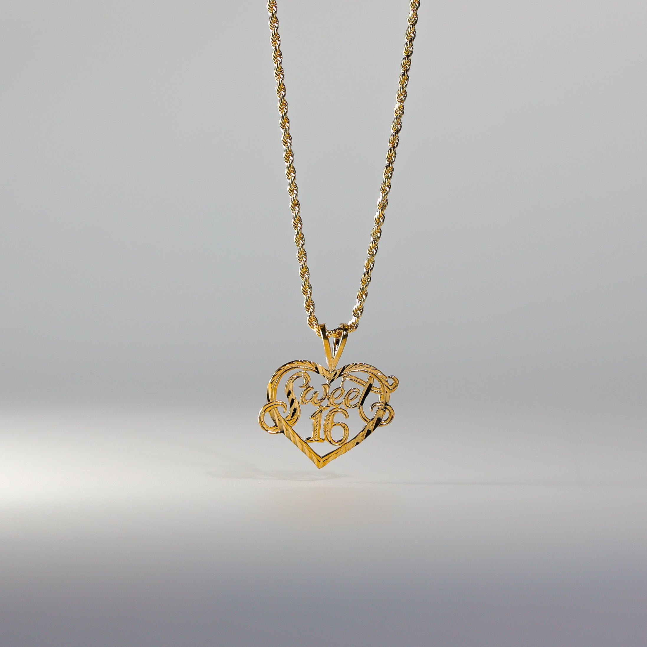 Charlie & Co. Jewelry | 14K Gold Sweet 16 Heart Pendant - Model 1918