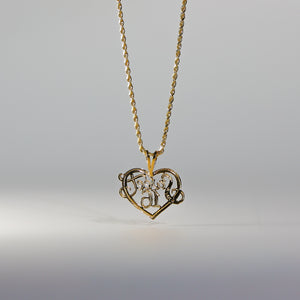 Gold Sweet 16 Heart Pendant Model-1918 - Charlie & Co. Jewelry