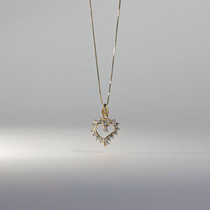 Gold Small Open Heart CZ Pendant Model-579 - Charlie & Co. Jewelry