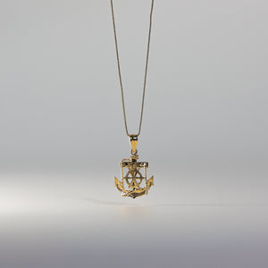 Gold Dainty Mariner Anchor Crucifix Pendant Model-1228 - Charlie & Co. Jewelry