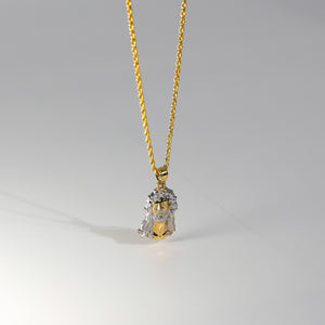 Gold CZ Jesus Christ Head Pendant Model-1184 - Charlie & Co. Jewelry