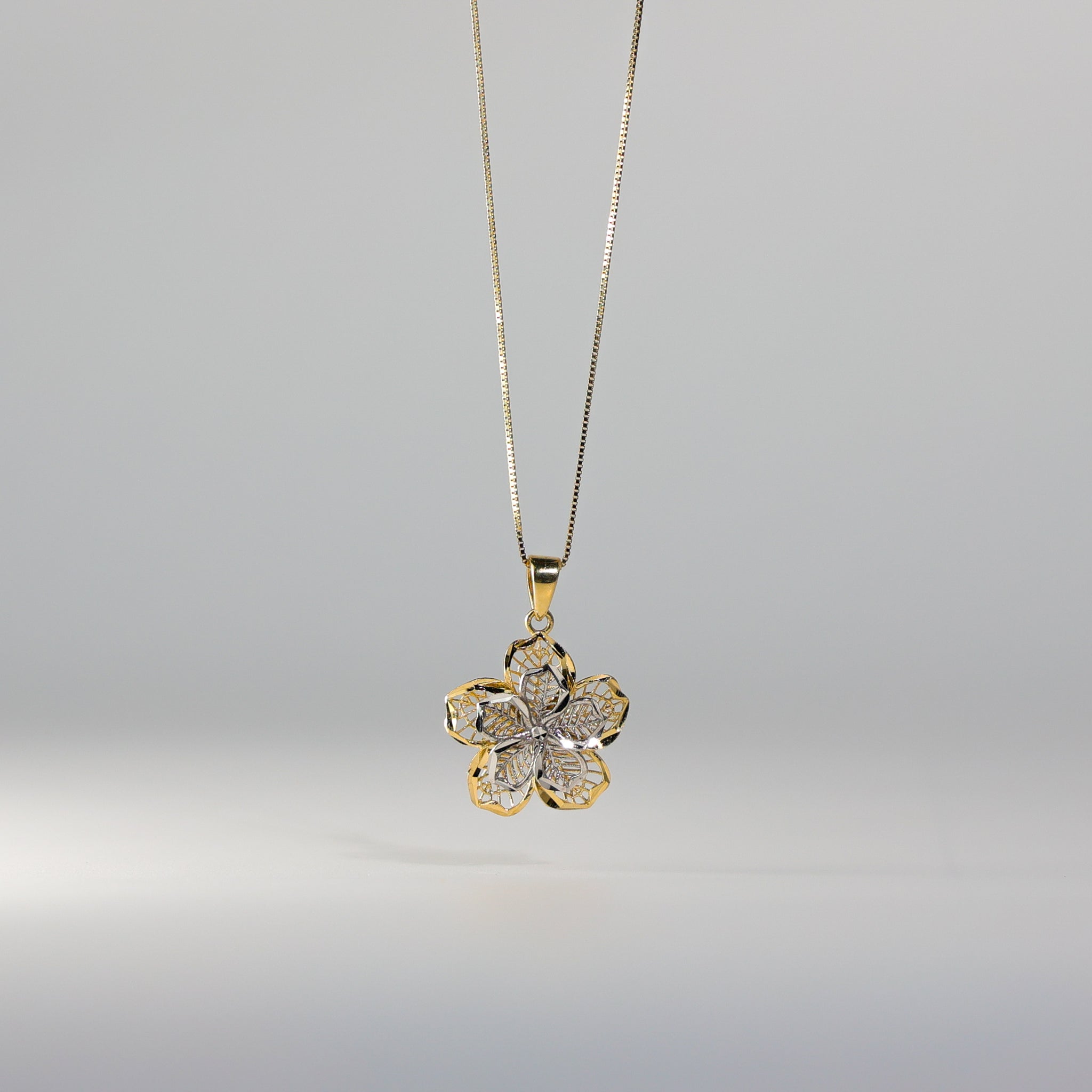 Gold Filigree Flower Pendant Model-2362 - Charlie & Co. Jewelry