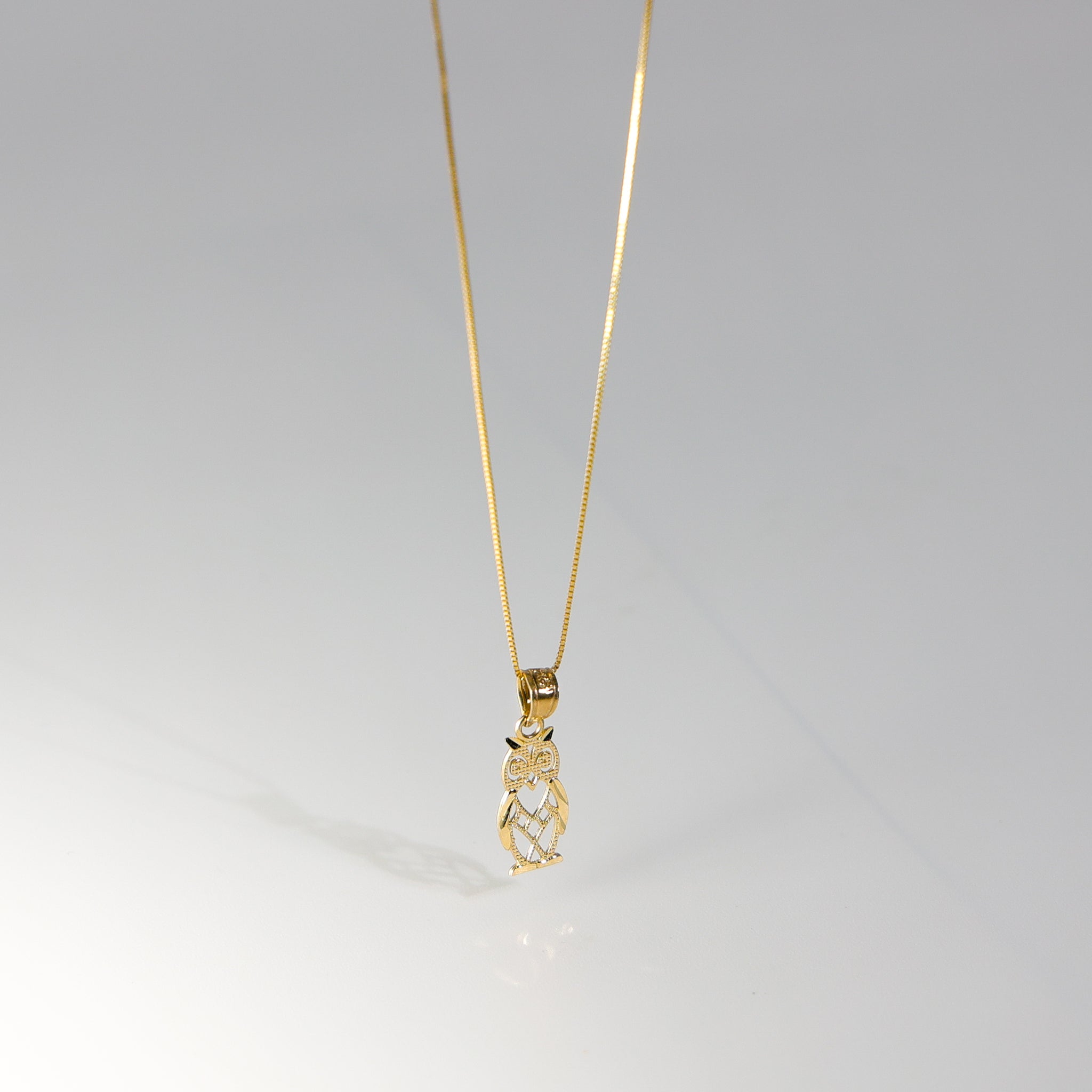 Gold Small Dainty Owl Pendant Model-1648 - Charlie & Co. Jewelry