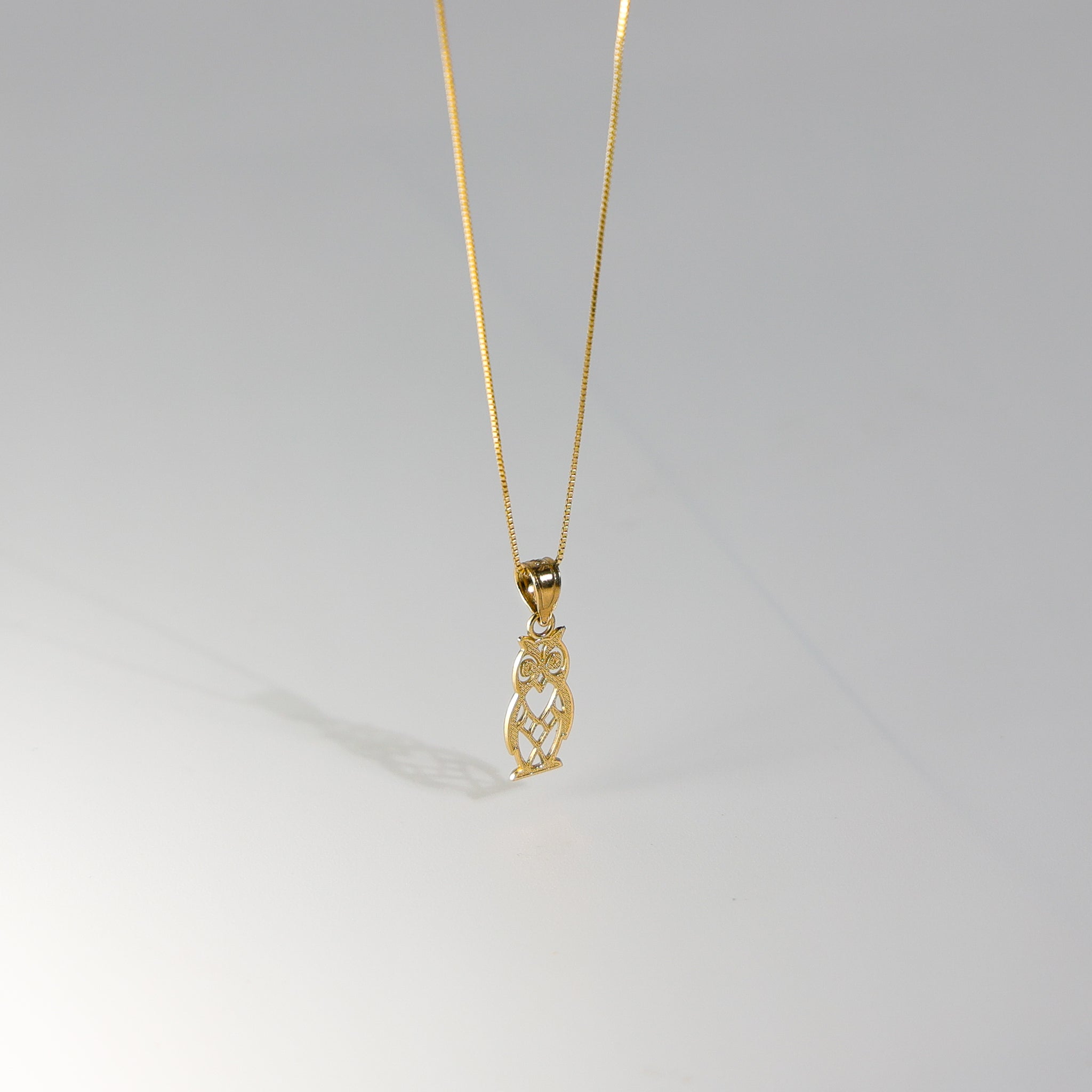 Gold Small Dainty Owl Pendant Model-1648 - Charlie & Co. Jewelry