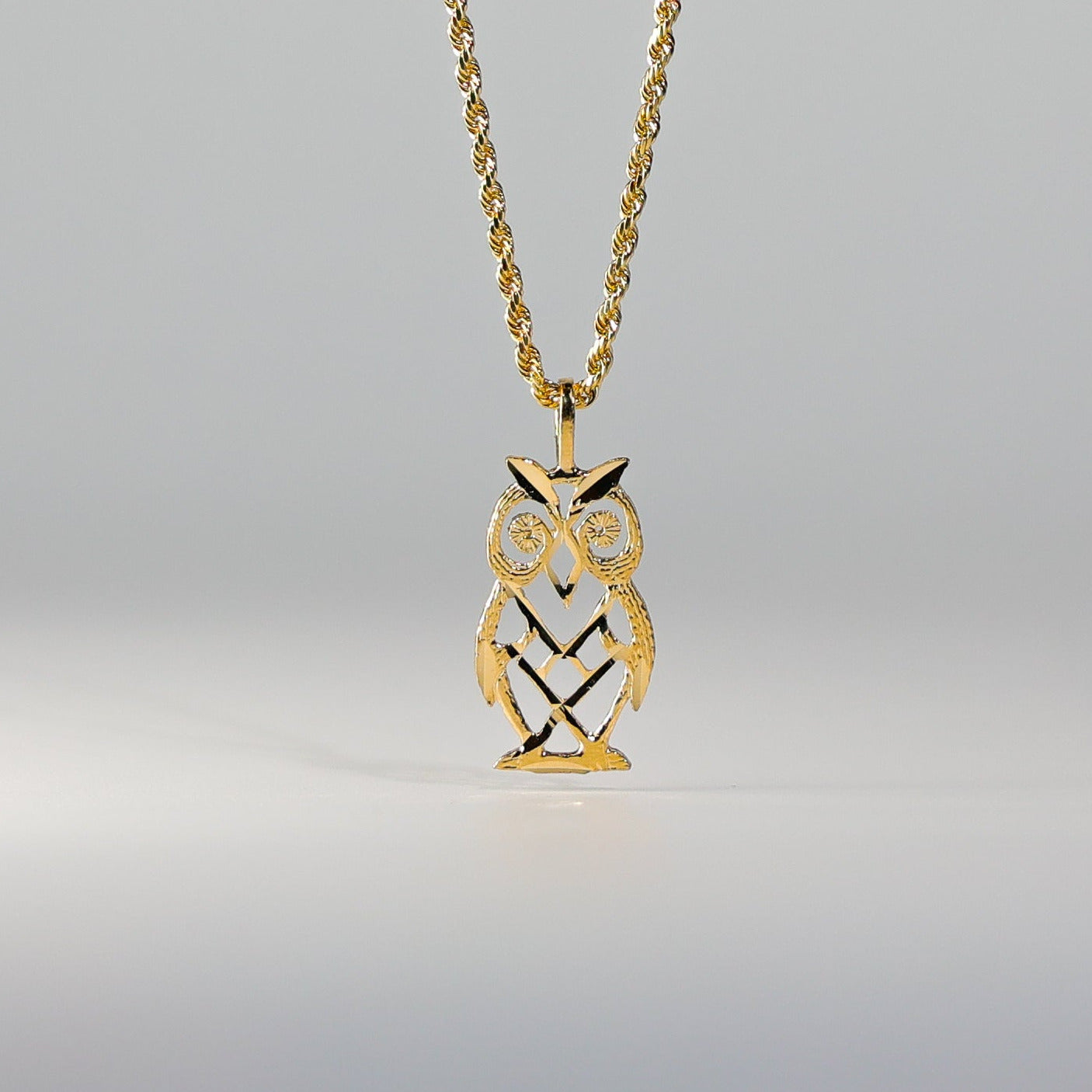 Gold Owl Pendant Model-1647 - Charlie & Co. Jewelry