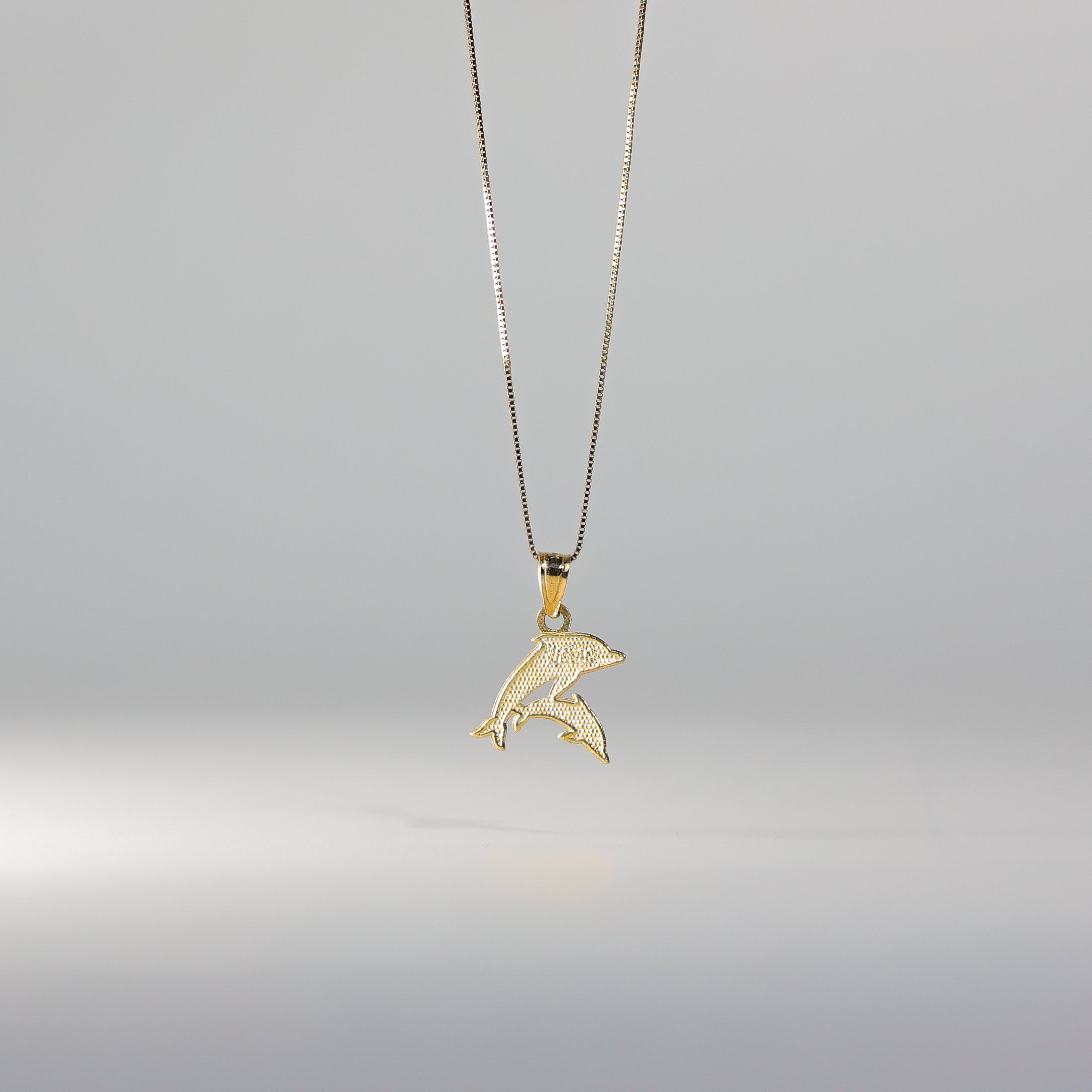 Gold Douple Dolphin Pendant Model-1675 - Charlie & Co. Jewelry