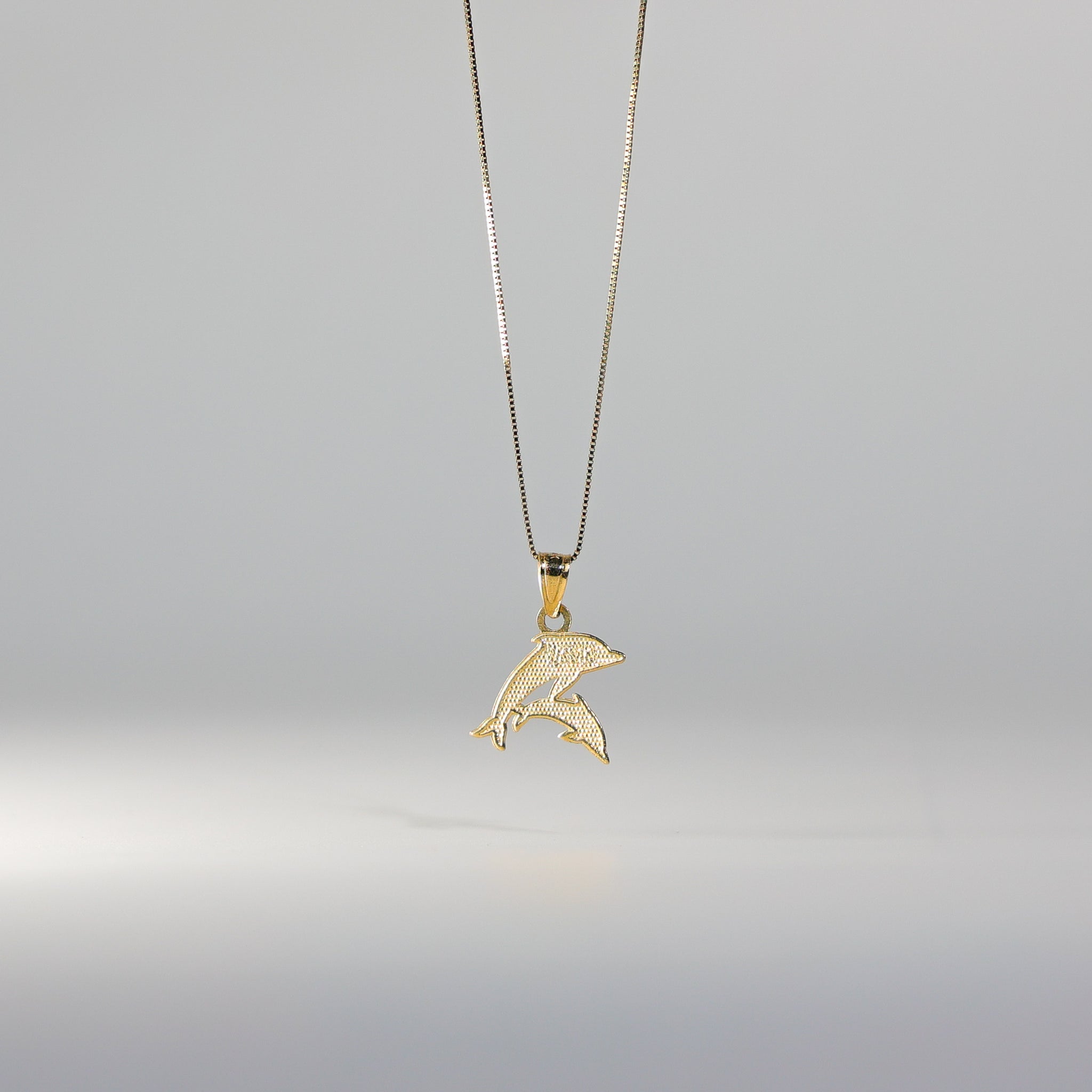Gold Douple Dolphin Pendant Model-1675 - Charlie & Co. Jewelry