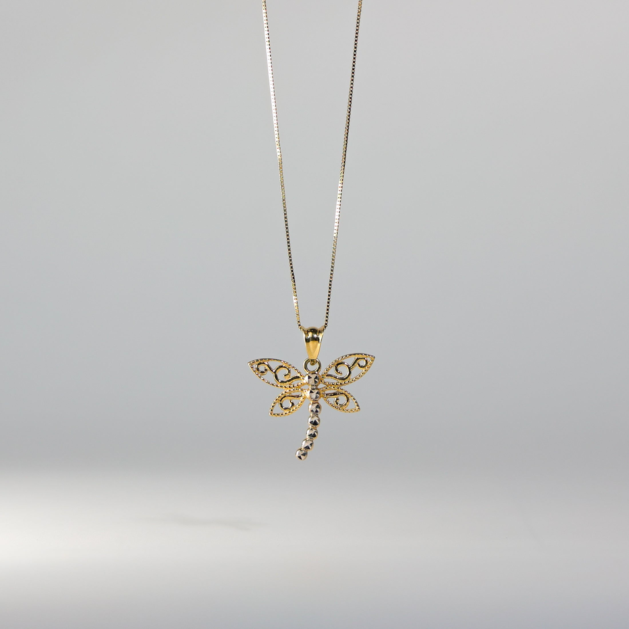 Gold Dragon Fly Heart Pendant Model-2359 - Charlie & Co. Jewelry