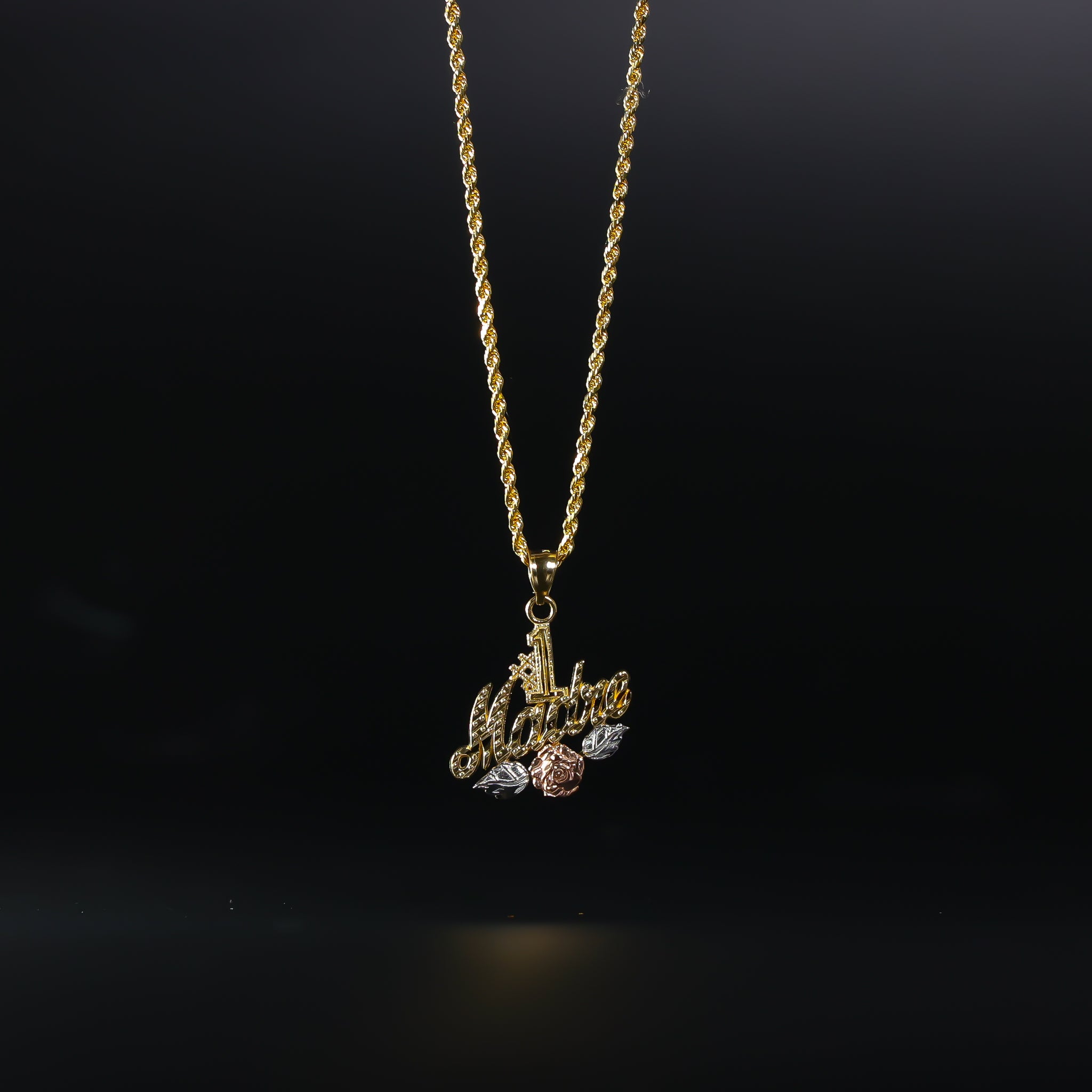 Gold Number One Madre Pendant Model-2390 - Charlie & Co. Jewelry